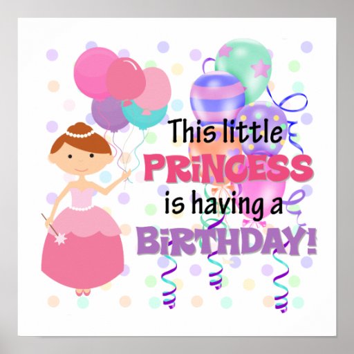 Girls Princess Birthday Poster | Zazzle