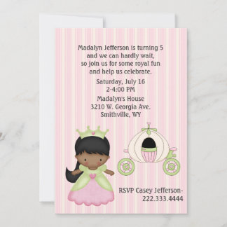 Girl's Princess & Coach Birthday Party Invitation