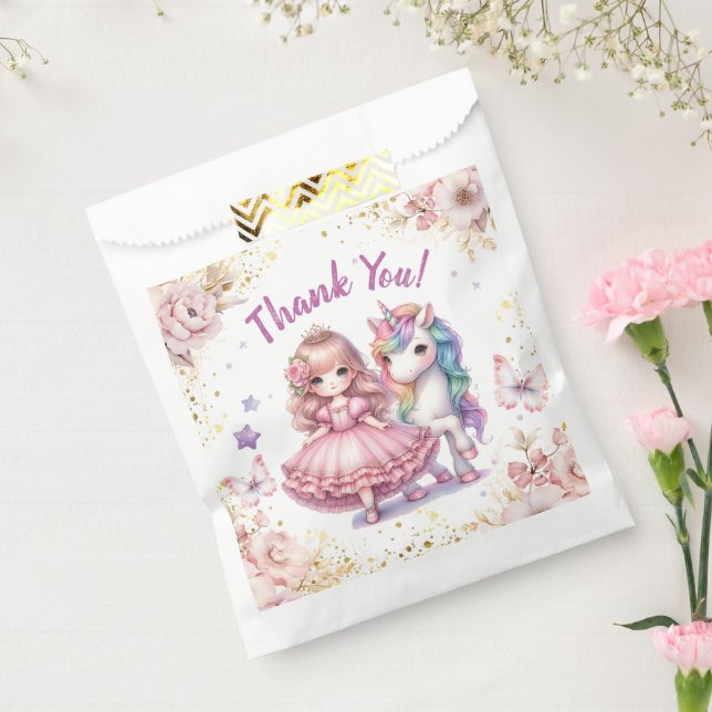 Girls Princess Unicorn Birthday Birthday Party Favor Bag (Sealed)