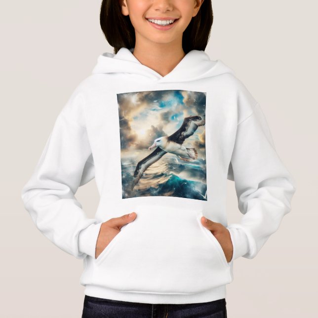 Girl's Pullover Hoodie Albatross Print (Front)