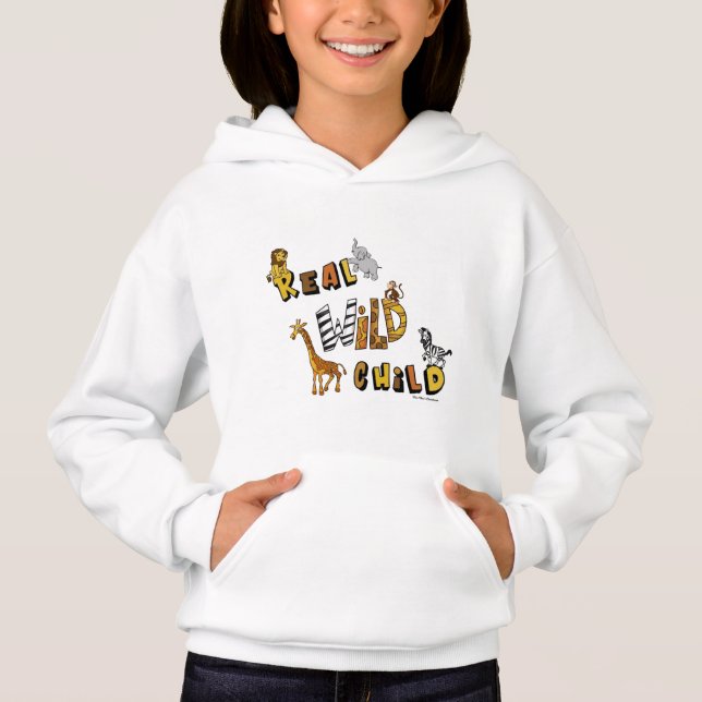 Girl's Pullover Hoodie - Real Wild Child (Front)
