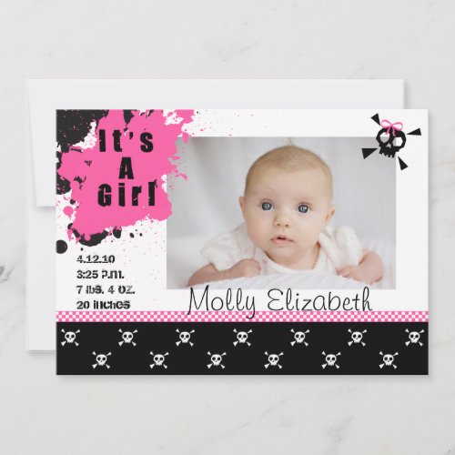 Girl's Punk Rock Birth Announcement