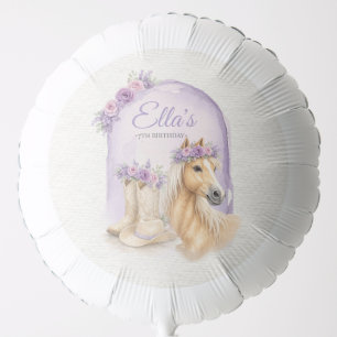 Girls Purple Floral Horse Birthday Balloon