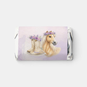 Girls Purple Floral Horse Birthday Napkins Hershey's Miniatures