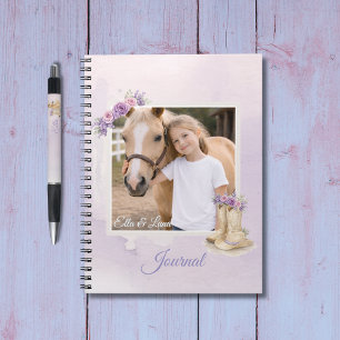 Girls Purple Floral Horse Notebook