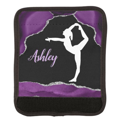 Girls Purple Glitter Gymnastics Dance or Cheer   Luggage Handle Wrap