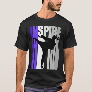 Girls Purple Karate Birthday Retro Graphic Inspiri T-Shirt