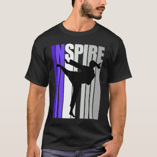 Girls Purple Karate Birthday Retro Graphic Inspiri T-Shirt
