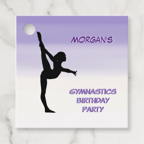 Girls Purple Ombre Gymnastics Party     Favor Tags