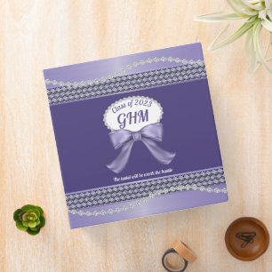 Girls Purple School Memories 3 Ring Binder