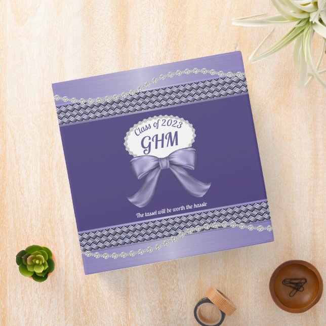 Girls Purple School Memories 3 Ring Binder (In Situ)