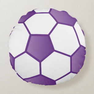 Girls' Purple Soccer Ball Round Pillow