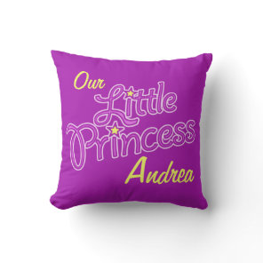 Girls purple star princess name & photo pillow