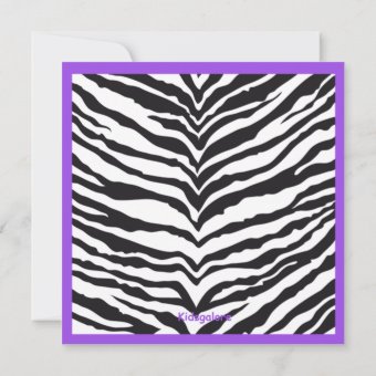 Girls Purple Zebra Print Birthday Invitation | Zazzle