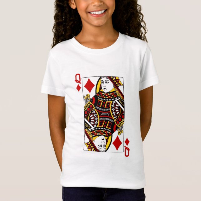 Girls Queen Of Diamonds T-Shirt (Front)