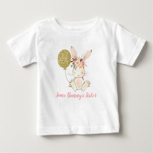 Girls Rabbit Balloon Some Bunnys Sister T Shirt