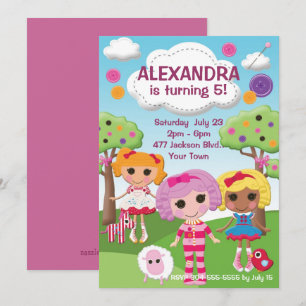 Girls Ragdoll Birthday Party Invitation