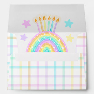 Girls Rainbow Birthday Party Envelope