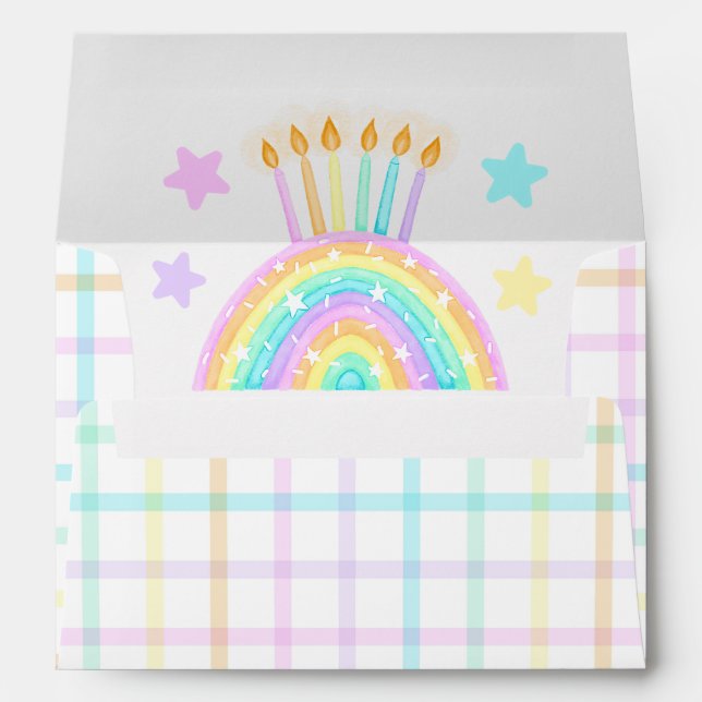 Girls Rainbow Birthday Party Envelope (Back (Bottom))