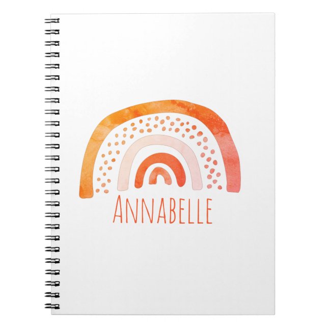 Girls Rainbow First Name Notebook (Front)
