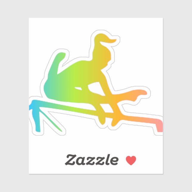 Girls Rainbow Gymnastics Uneven Bars Sticker (Sheet)