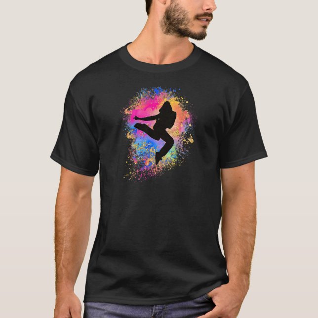 Girls Rainbow Hiphop Dance Female Street Dancer Si T-Shirt (Front)