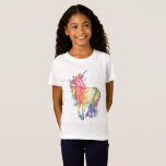 Girls Rainbow Unicorn T-shirt at Zazzle