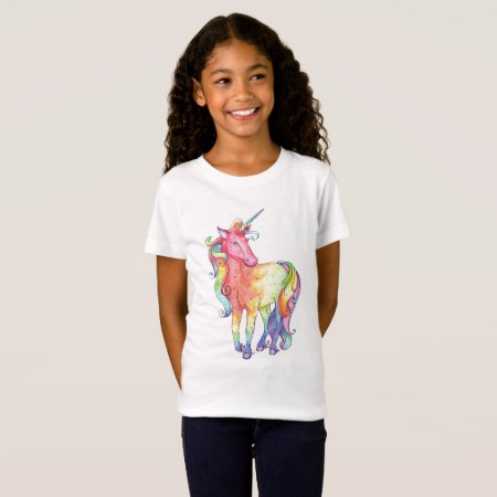 Girls Rainbow Unicorn T-shirt