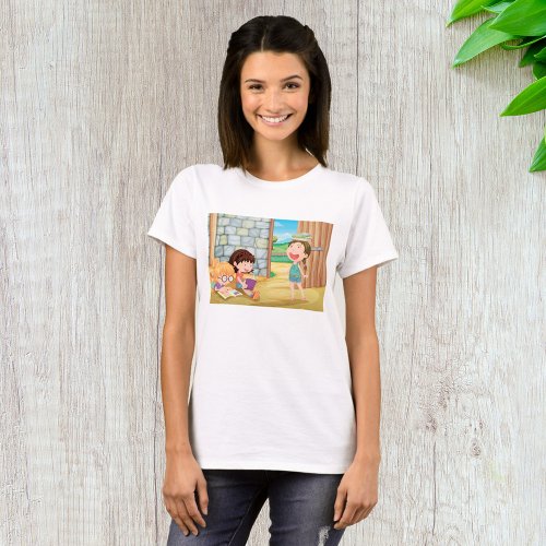 Girls Reading In A Barn T_Shirt