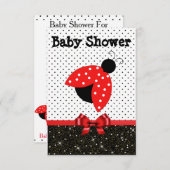 Girl's RedLadybug Baby Shower Invitation (Front/Back)