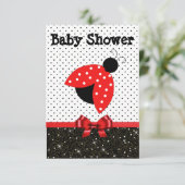 Girl's RedLadybug Baby Shower Invitation (Standing Front)