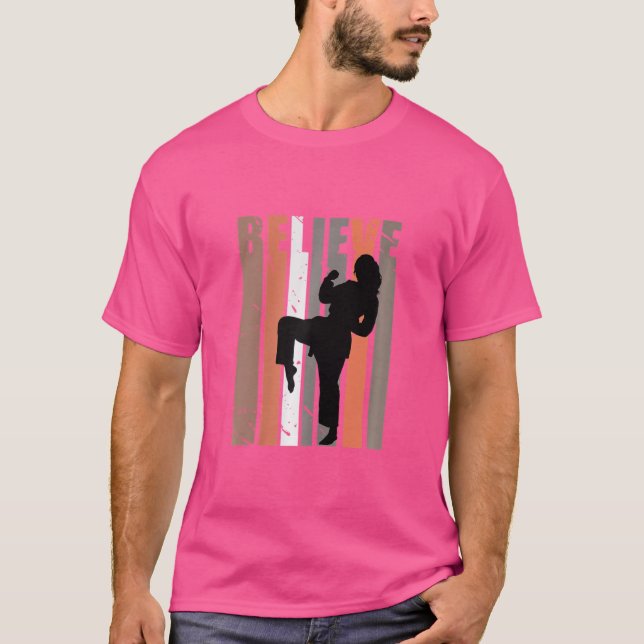 Girls Retro Karate Taekwondo Martial Arts Judo Kun T-Shirt (Front)