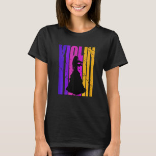 Girls Retro Violin Birthday Violinist Orchestra Di T-Shirt