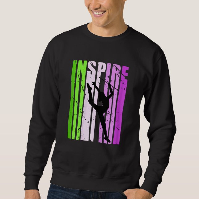 Girls Rhythmic Gymnastics Inspire Daughter Fan Fem Sweatshirt (Front)