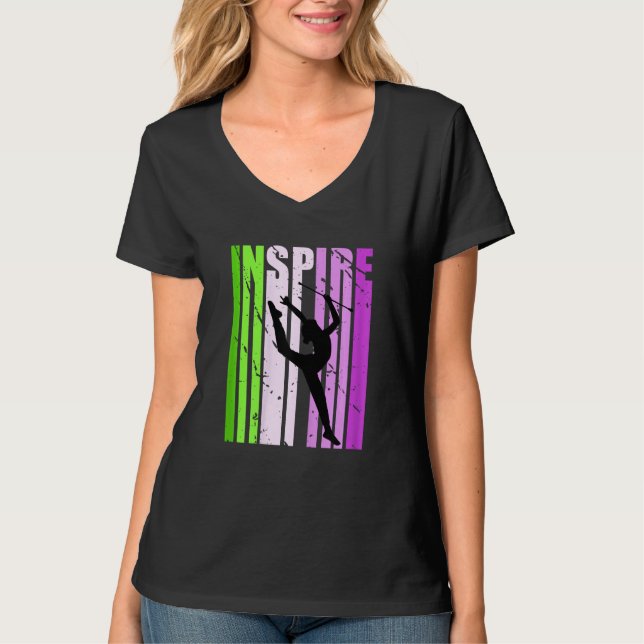 Girls Rhythmic Gymnastics Inspire Daughter Fan Fem T-Shirt (Front)