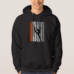 Girls Rhythmic Gymnastics Motivational Orange Dist Hoodie