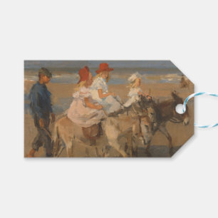 Girls Riding Donkeys on the Beach Gift Tags