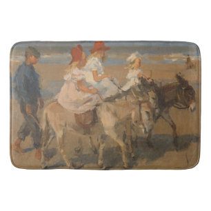 Girls Riding Donkeys on the Beach (Isaac Israels) Bath Mat