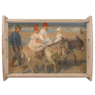 Girls Riding Donkeys on the Beach (Isaac Israels) Serving Tray