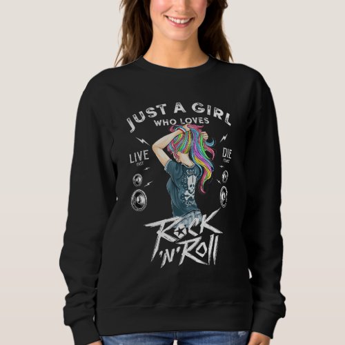 Girls Rock And Roll Music Graphic Novelty Tee  Co