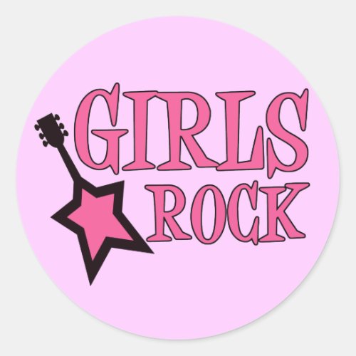 Girls Rock Classic Round Sticker