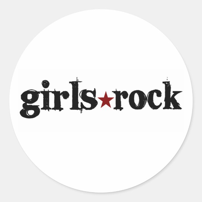 Girls Rock Classic Round Sticker (Front)