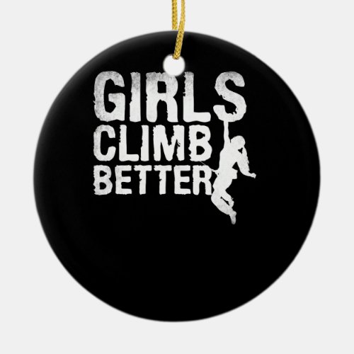 Girls Rock Climbings for Kids Hiking Mountain Ceramic Ornament