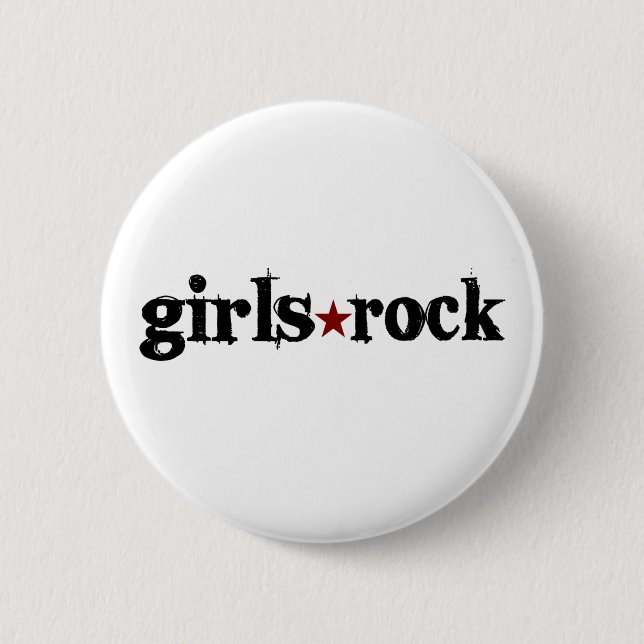 Girls Rock Pinback Button (Front)