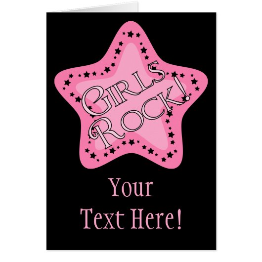 Girls Rock Pink Star Cards (Front)