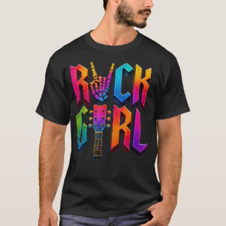 Girls Rock Rock'N Roll Girl Rock On Skeleton T-Shirt