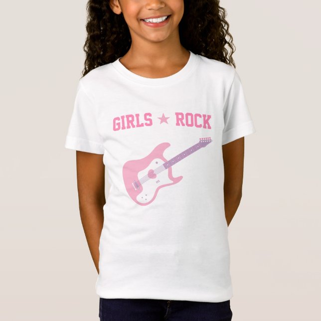 Girls Rock Star Pink Guitar Tee (Front)