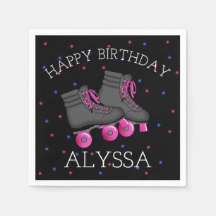 Girl's Roller Skate Birthday Napkins