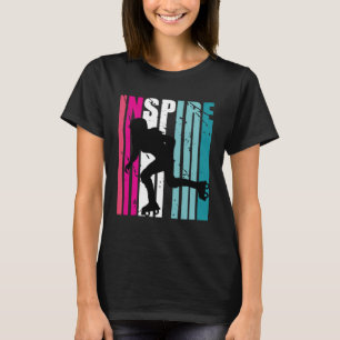 Girls Roller Skating Inspire Coach Retro Colorful T-Shirt