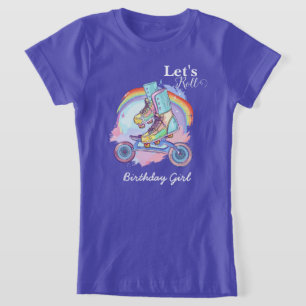 Girls Roller Skating purple Birthday T-Shirt